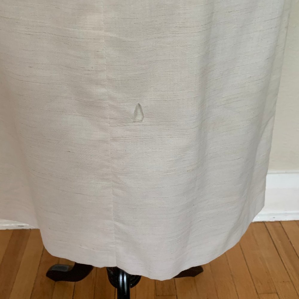 Vintage 70s linen and lace day dress sz S - Picture 5 of 6